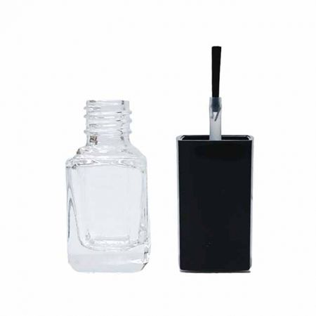 7ml leere Glasflasche mit #23 rechteckigem schwarzen Deckel