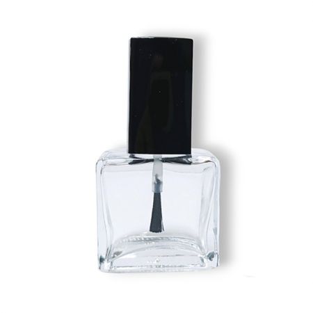 15ml flat square glass nail polish bottle with Plastic Cap and Brush