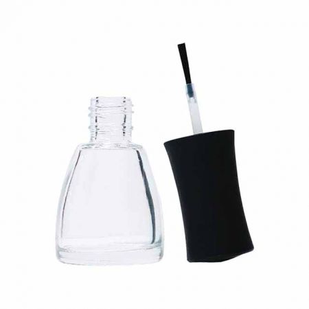 13ml kegelvormige nagellak lege glazen fles met #25 zwarte kunststof dop