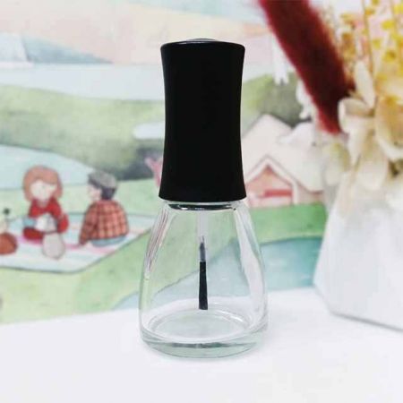 Nail polish glass bottle, cap, brush