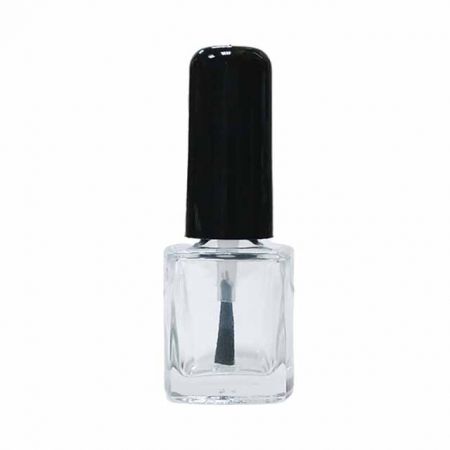 Botella de vidrio cuadrada vacía de 7 ml para esmalte de uñas transparente - Botella de vidrio transparente de 7 ml