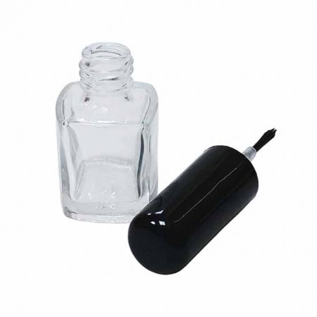 7ml empty nail polish glass bottle with cylindrical plastic cap