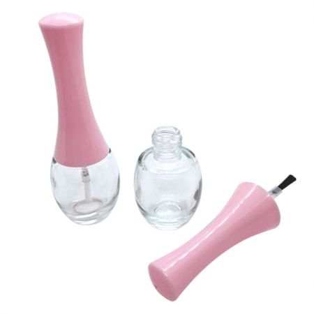 10ml glass bottle with pink long curve cap