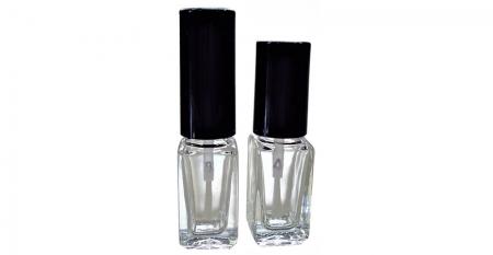Bouteille de vernis à ongles et de brillant à lèvres en verre clair de forme rectangulaire de 4 ml - Bouteille en verre de 4 ml pour vernis à ongles