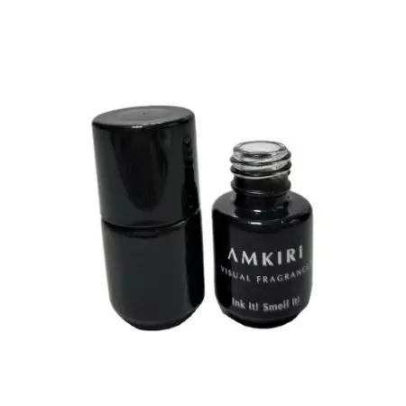 Botella de esmalte de uñas en gel negro de 5 ml con tapa y pincel (GH34 609BB)