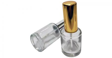 Butelka do paznokci z okrągłym przezroczystym szklanym pojemnikiem o pojemności 10 ml w dużych ilościach - Butelka do paznokci o pojemności 10 ml z aluminiowym korkiem i pędzelkiem