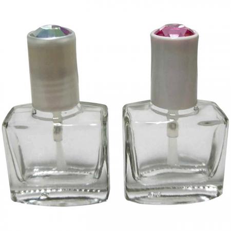 10ml Square Glass Bottle with Gem Cap and Brush (GH07 614)