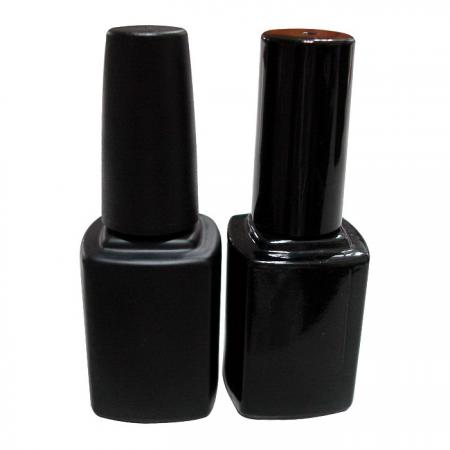 Botellas de vidrio para gel de uñas en negro mate y negro brillante de 12 ml (GH15 620MB, GH12 620BB)