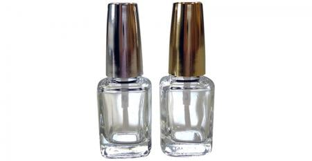 Bouteille en verre de forme rectangulaire de 12 ml pour peinture à ongles - Bouteille d'huile à ongles en verre de 12 ml avec couvercle