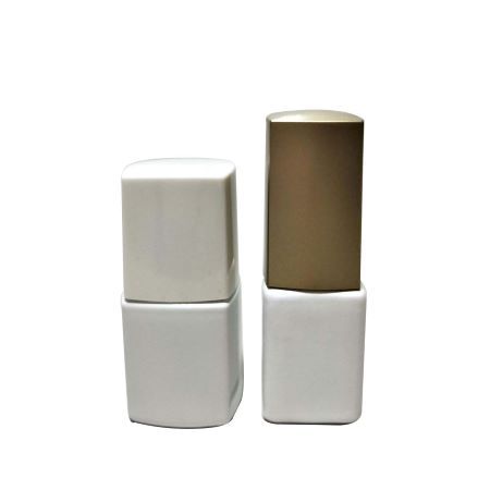 7-мл квадратная и прямоугольная белая бутылка с квадратным колпачком и кисточкой (GH35 631BW, GH23P 632BW)