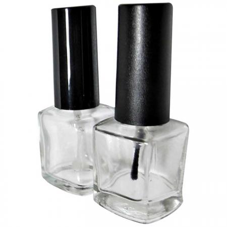 7ml Square Glass Bottle with Glossy or Matte Black Plastic Cap and Brush (GH03 631)