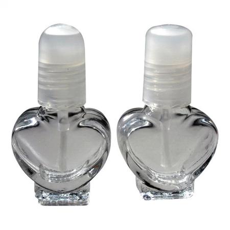 Butelka w kształcie serca o pojemności 5 ml z nakrętką i pędzelkiem (GH02 647, GH01 647)