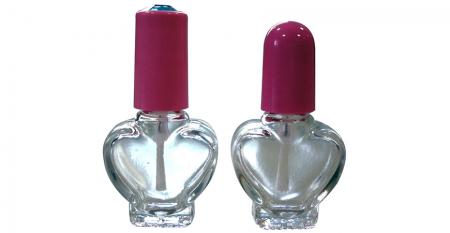 Бутылочка для лака для ногтей из прозрачного стекла в форме сердца объемом 5 мл - Бутылочки для лака для ногтей из стекла в форме сердца объемом 5 мл с крышками и кисточками
