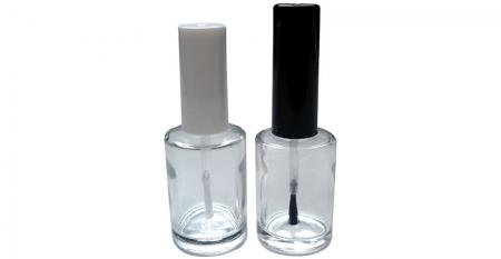 12 、15毫升圓柱形透明玻璃指甲油瓶含蓋刷 - 15毫升圓柱形玻璃指甲油瓶