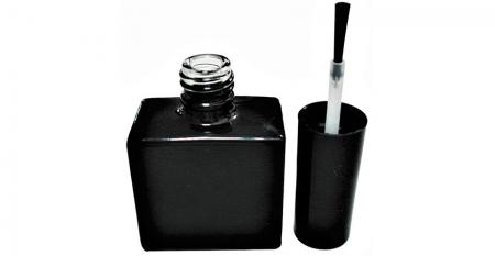 Botella de esmalte de uñas vacía de vidrio cuadrada plana de 15 ml - Botella de vidrio de 15 ml para esmalte en gel con tapa y cepillo