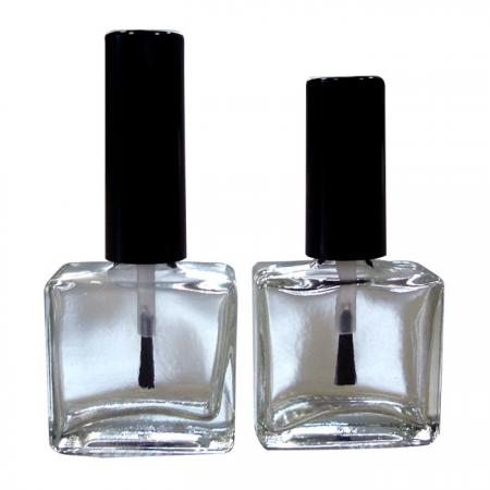 Botella de esmalte de uñas de vidrio cuadrada plana de 15 ml (GH19 651, GH03 651)