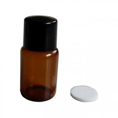 Botella de perfume de vidrio ámbar de 3 ml con tapa y revestimiento de EPE (GH13 663A)