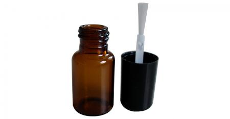 Botella de esmalte de uñas de vidrio ámbar de 3 ml con pincel (GH24 663A)