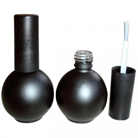 15 ml matte schwarze Glasflasche mit Kappe und Pinsel (GH03 664MB)