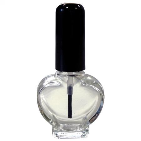 10ml Heart Glass Bottle with Cap and Brush (GH26 677)