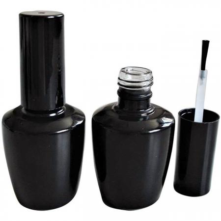 15ml Glossy Black Bottle with Cap and Brush (GH12 683BB)
