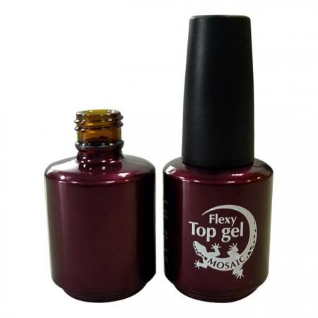 15ml Amber Glass Bottle Coated in Magenta Color with Cap Brush (GH17 696ASMA)