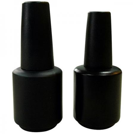 Bouteilles de gel noir mat de 15 ml avec capuchon et pinceau (GH17 696MB, GH15 696MB)
