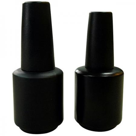 15ml Matte Black Nail Gel Bottles with Cap and Brush (GH17 696MBăGH15 696MB)