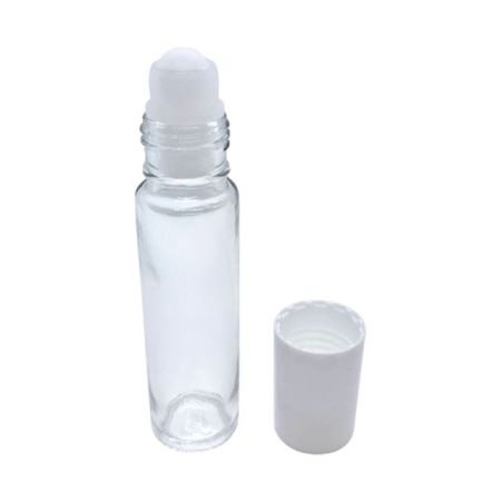 Frasco de vidro de 10ml com rolha branca estriada (GH698)