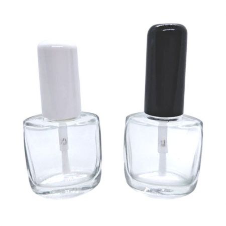 12ml Flat Oval Shaped Clear Glass Nail Lacquer Bottle - 12ml Glass Nail Lacquer Bottle