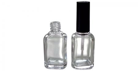 Bottiglia di vetro per olio per unghie da 13 ml di forma rettangolare, sfusa - Bottiglia di olio per unghie in vetro da 13 ml con tappo e pennello