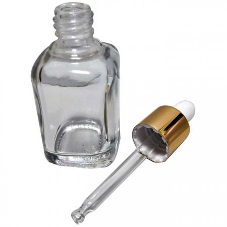 Botella rectangular de vidrio con gotero de 12 ml para cuidado de la piel (GH720D)