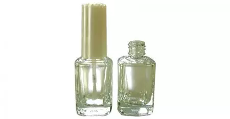 Bottiglia di smalto per unghie rettangolare in vetro da 12 ml - Bottiglia di vetro rettangolare da 12 ml per smalto per unghie con coperchio