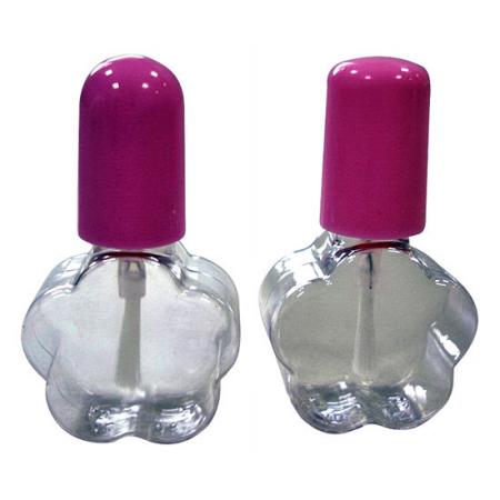 Bottiglia di plastica per smalto per unghie a fiore da 7 ml con tappo e spazzola (AD6)