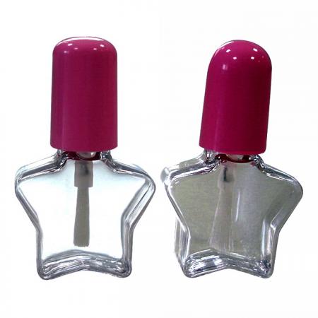 Botella de plástico para esmalte de uñas de 7 ml con tapa y cepillo en forma de estrella (AD5)