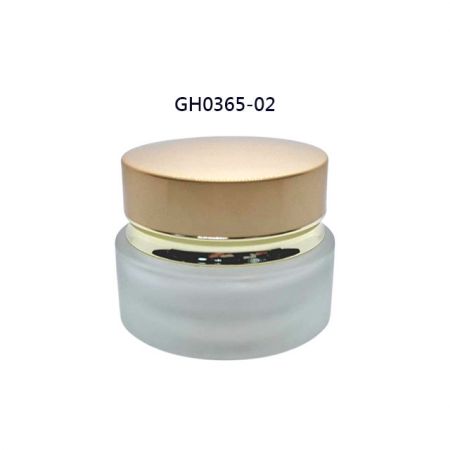 وعاء زجاجي لكريم سعة 30 مل مع غطاء ذهبي مسطح