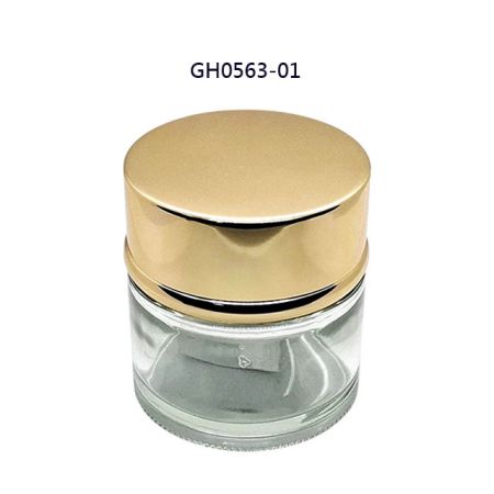50ml Cosmetic Jar With lids (Gold/Black) - 50ml cream glass jar with gold lid