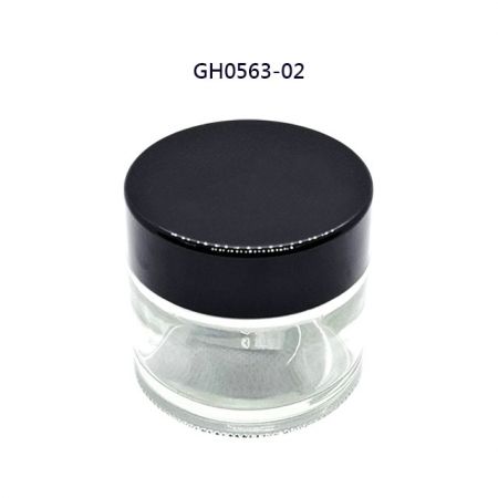 Barattolo di vetro per crema da 50ml con coperchio nero