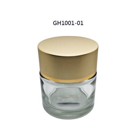 100ml Cosmetic Jar With Lid (Gold/White) - 100ml cream jar with gold lid