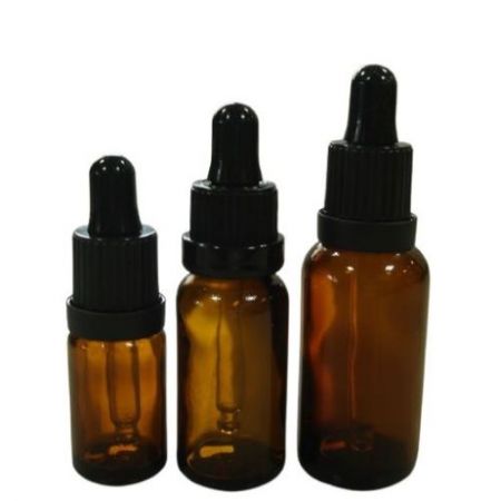Bouteilles en verre ambré de 10, 20, 30 ml avec compte-gouttes en plastique noir à l'épreuve des enfants (GHAD10, GHAD20, GHAD30)