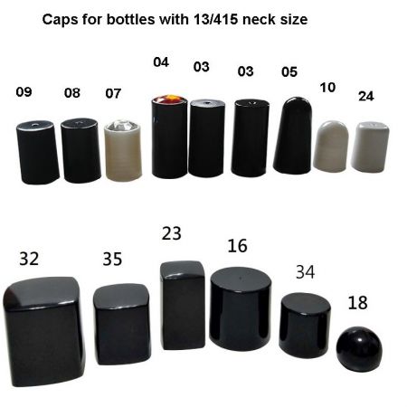 Nail Polish Caps & Brushes - Plastic Cap for Nail Polish Bottle 13/415 Neck.
