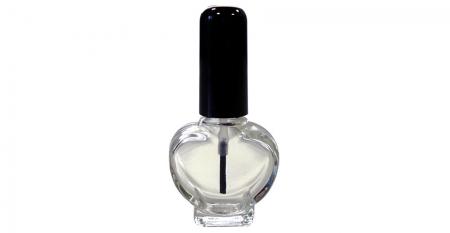 Botellas de vidrio para esmalte de uñas en otras formas - Botella de esmalte de uñas de vidrio transparente en forma de corazón de 10 ml con tapa y pincel