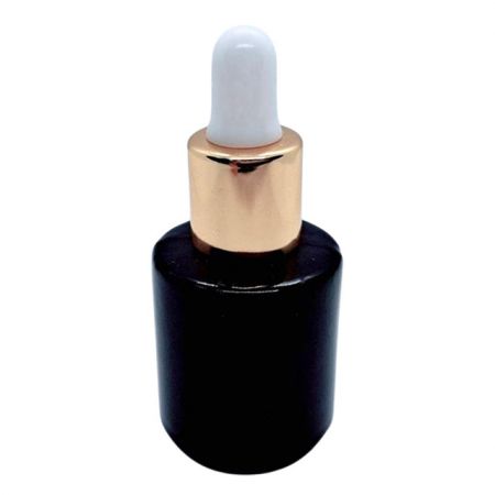 Round Dropper Bottles - 10ml Round Black Glass Dropper Bottle for Cosmetic Essence Serum Oil