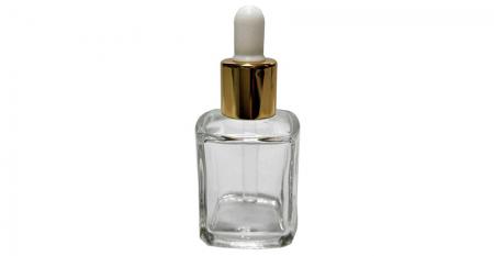 Bottiglie quadrate in vetro per oli cosmetici e prodotti per la cura della pelle con contagocce