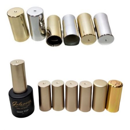 Gold or Silver Nail Polish Plastic Caps - Gold or Silver Nail Polish Plastic Caps for wholesale
