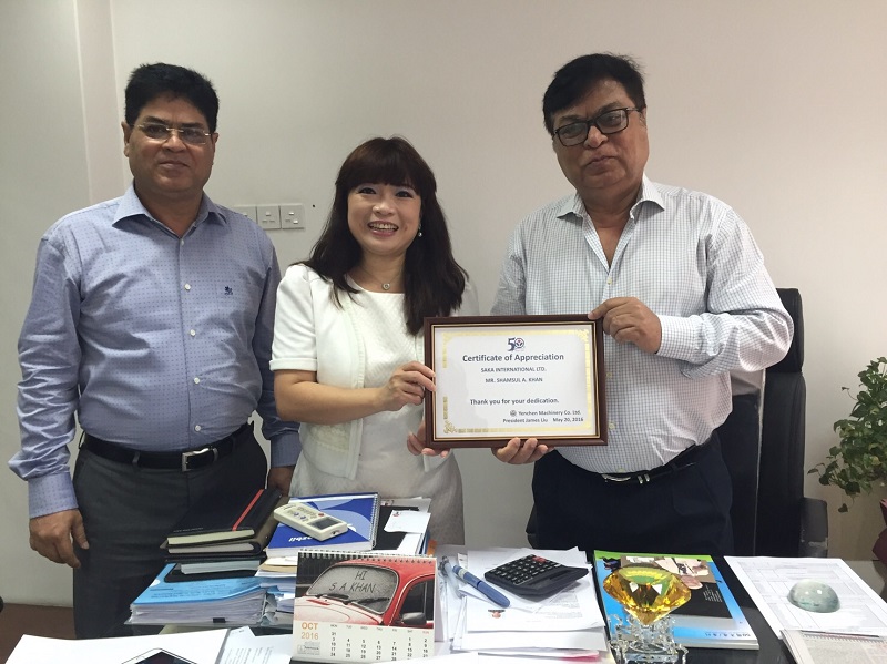 YENCHEN MACHINERY agen Bangladesh SAKA INTERNATIONAL LTD. MR. SHAMSUL A. KHAN