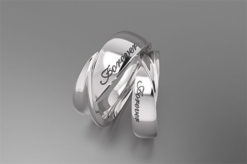Personalized double wrap names ring couples ring in Sterling Silver, yellow  gold, rose gold or white gold