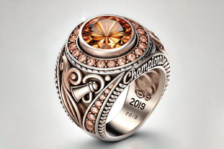 Cheerleading Team Jewelry Championship Ring - Customized Cheerleading Team Logo Championship Rings