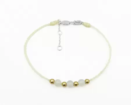 Vận may nở rộ - Vòng tay cân bằng bằng ngọc bích trắng - Trang sức khắc tên tùy chỉnh ODM/OEM - Nhẫn bạc 925 của HUNGKUANG