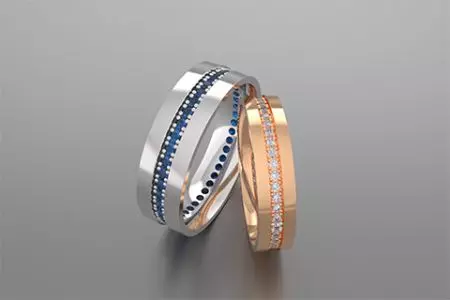 خواتم خطوبة زركون أزرق فضة إسترلينية 925 مطلية بالذهب الوردي العتيقة - HUNGKUANG خاتم تصميم زركون فضة إسترلينية 925. خاتم الرجال عرضه 5 مم وخاتم النساء عرضه 4 مم، كلاهما باللون الذهبي الوردي الدائم والفضي. خواتم الزوجين مناسبة للجنسين وتتميز بتصميم وتصنيع مخصص. تختص شركتنا في توفير مجوهرات فضية للعملاء.